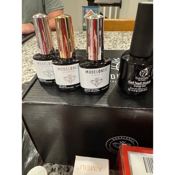 Modelones Gel Nail Polish Kit UV LED Lamp Glitter Stickers Rhinestones Tools - Picture 10 of 13